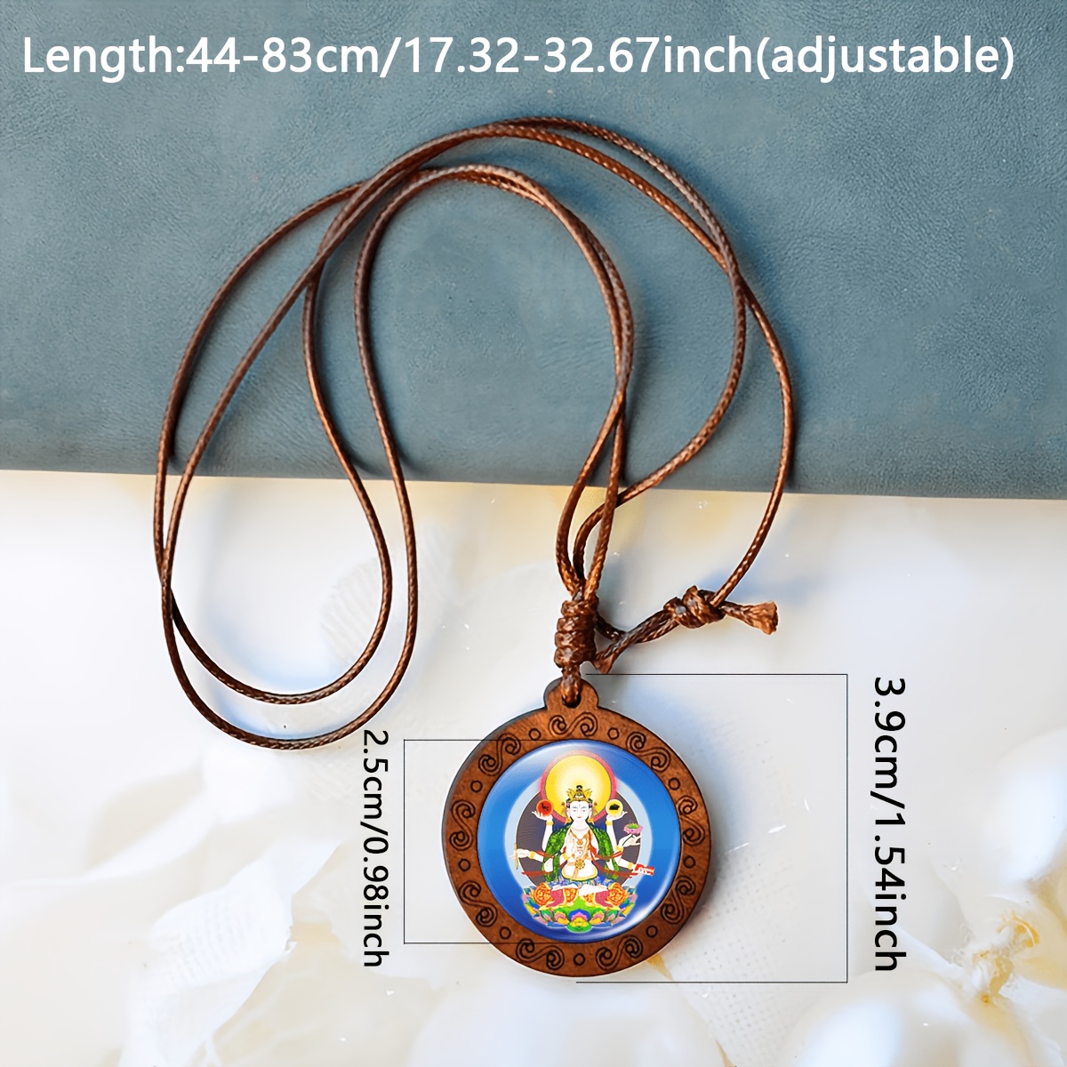 Handmade Vintage Necklace & Pendant, Reclaimed Wood Pattern
